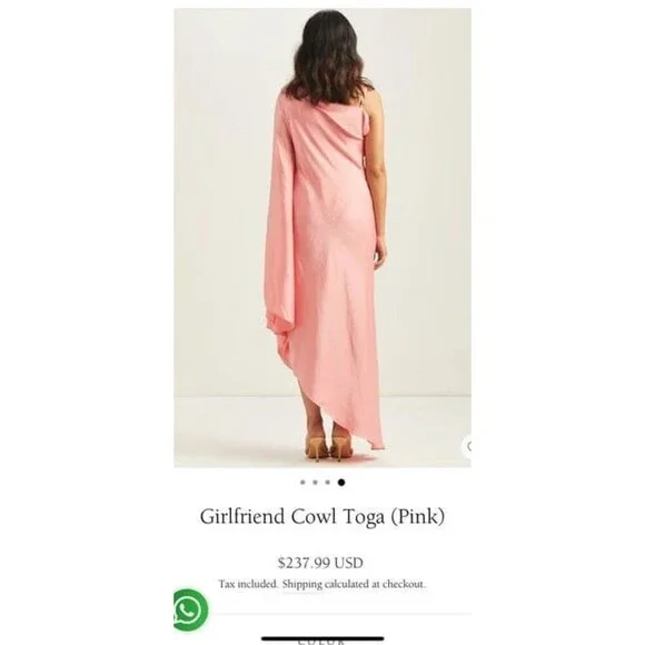 Guapa Girlfriend Cowl Toga Pink Dresses One Shoulder Size‎ XL